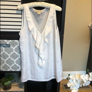 MICHAEL KORS TANK W GOLD SEQUINS ALONG THE RUFFLE